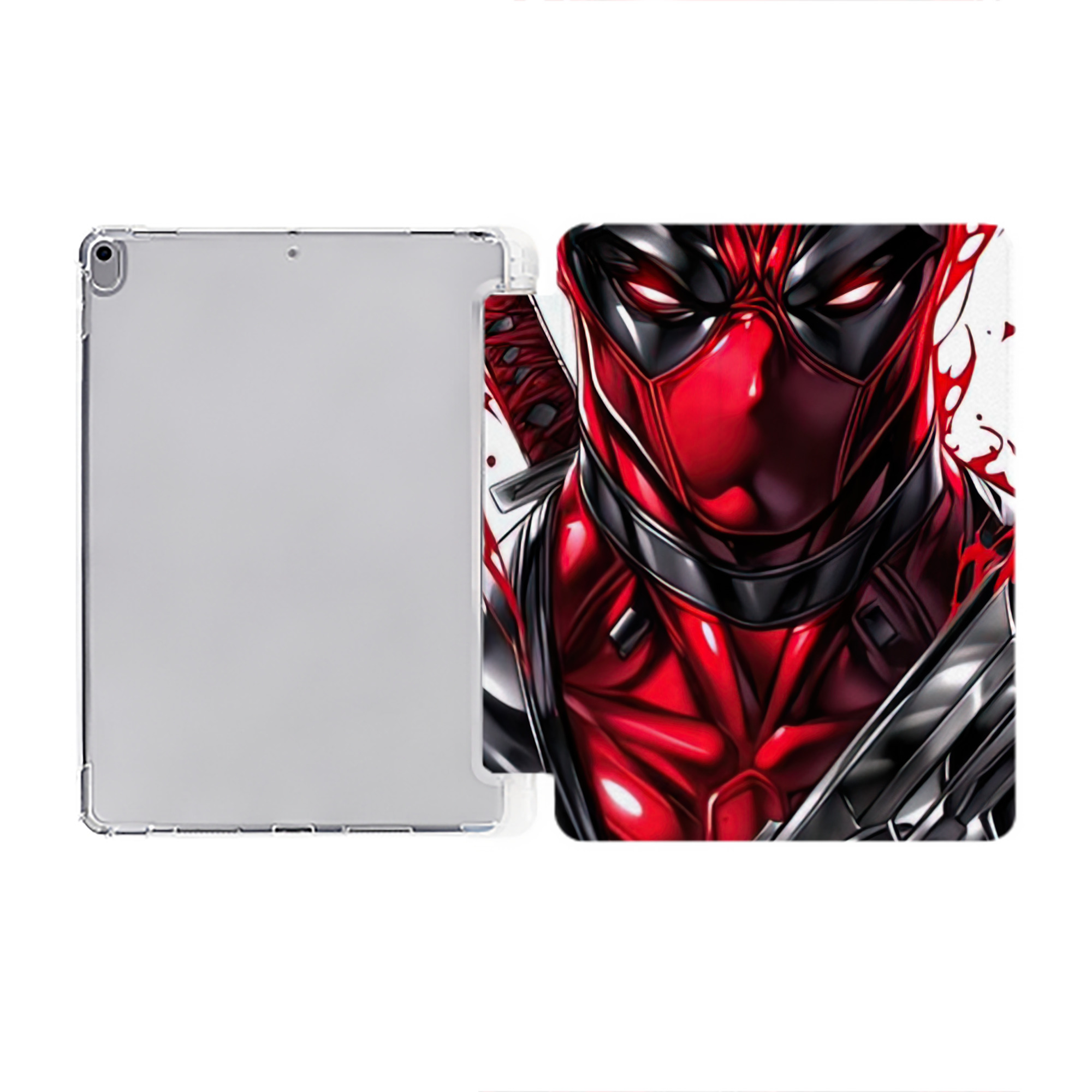（画像用） Deadpool デッドプール IPad ケース ペン収納付き 三つ折りスタンド PUレザー×シリコン 対応機種9.5/10.5/10.9インチ